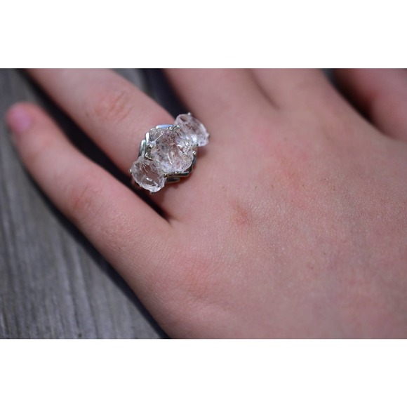 Alternative Engagement Ring Raw rustic Boho Promise Ring dainty unique s… - Picture 3 of 3